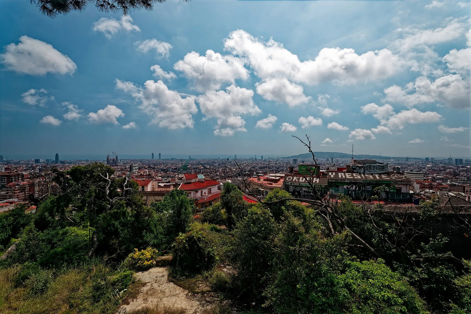 View over Barcelona towards the Sagrada Família