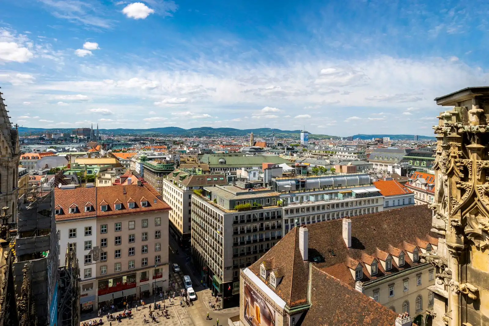 St. Stephen’s Cathedral with its patterned tile roof in the centre of Vienna